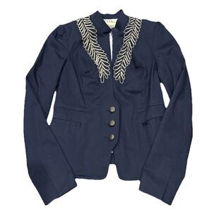 Converse John Varvatos Military Embroidered Blazer Jacket Navy Small